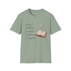 Homeschool Mom Outdoor Check List homeschool mom graphic t-shirt with a playful checklist-style homeschool graphic with bookish and nature-inspired details