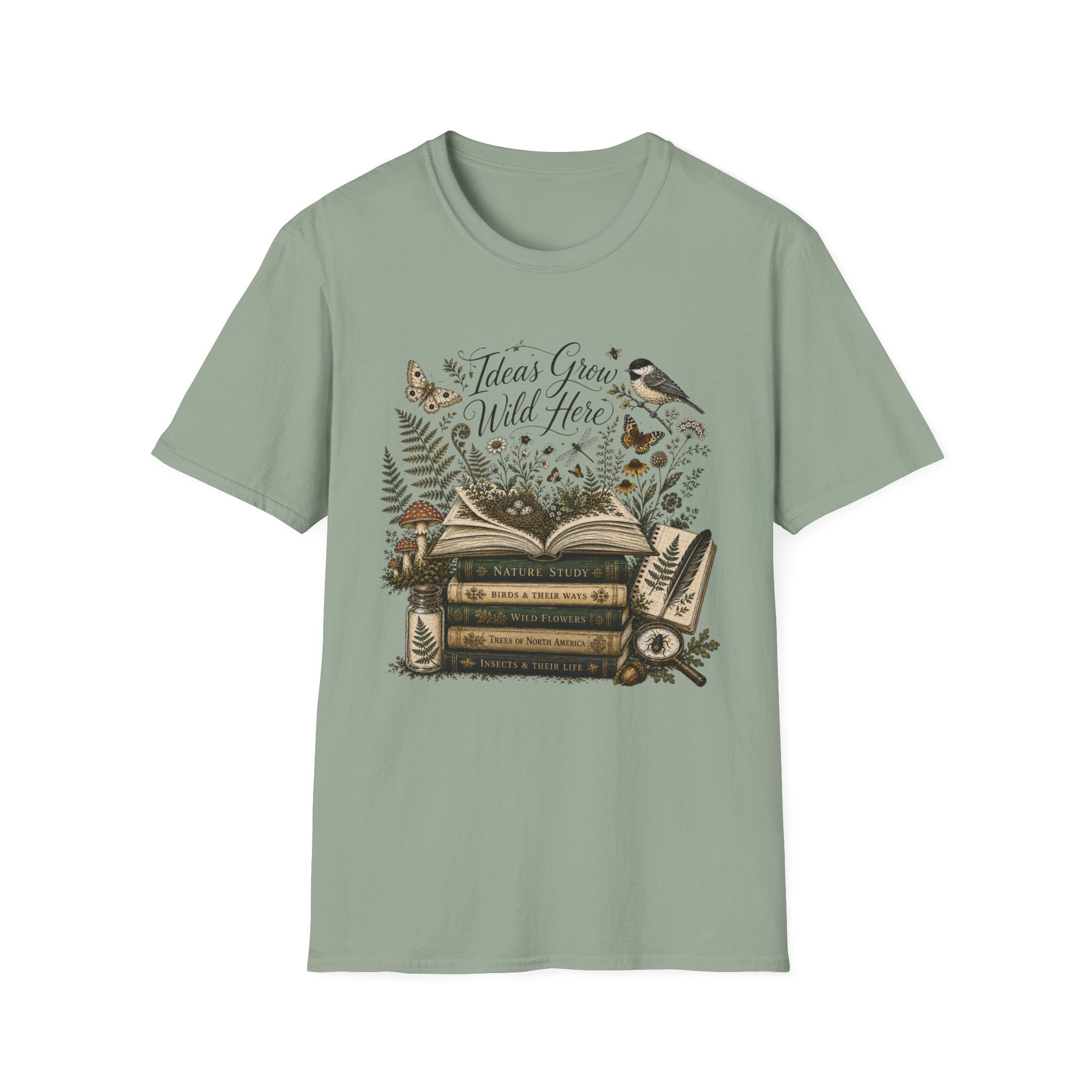 Ideas Grow Here homeschool mom graphic t-shirt with a warm homeschool-inspired graphic with thoughtful lettering