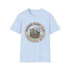 Morning Basket Club homeschool mom graphic t-shirt with a cozy morning basket-inspired design with books, gentle details, and home learning charm