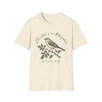 Education Is An Atmosphere T Shirt homeschool mom graphic t-shirt with a Charlotte Mason-inspired design with books, nature details, and vintage homeschool charm