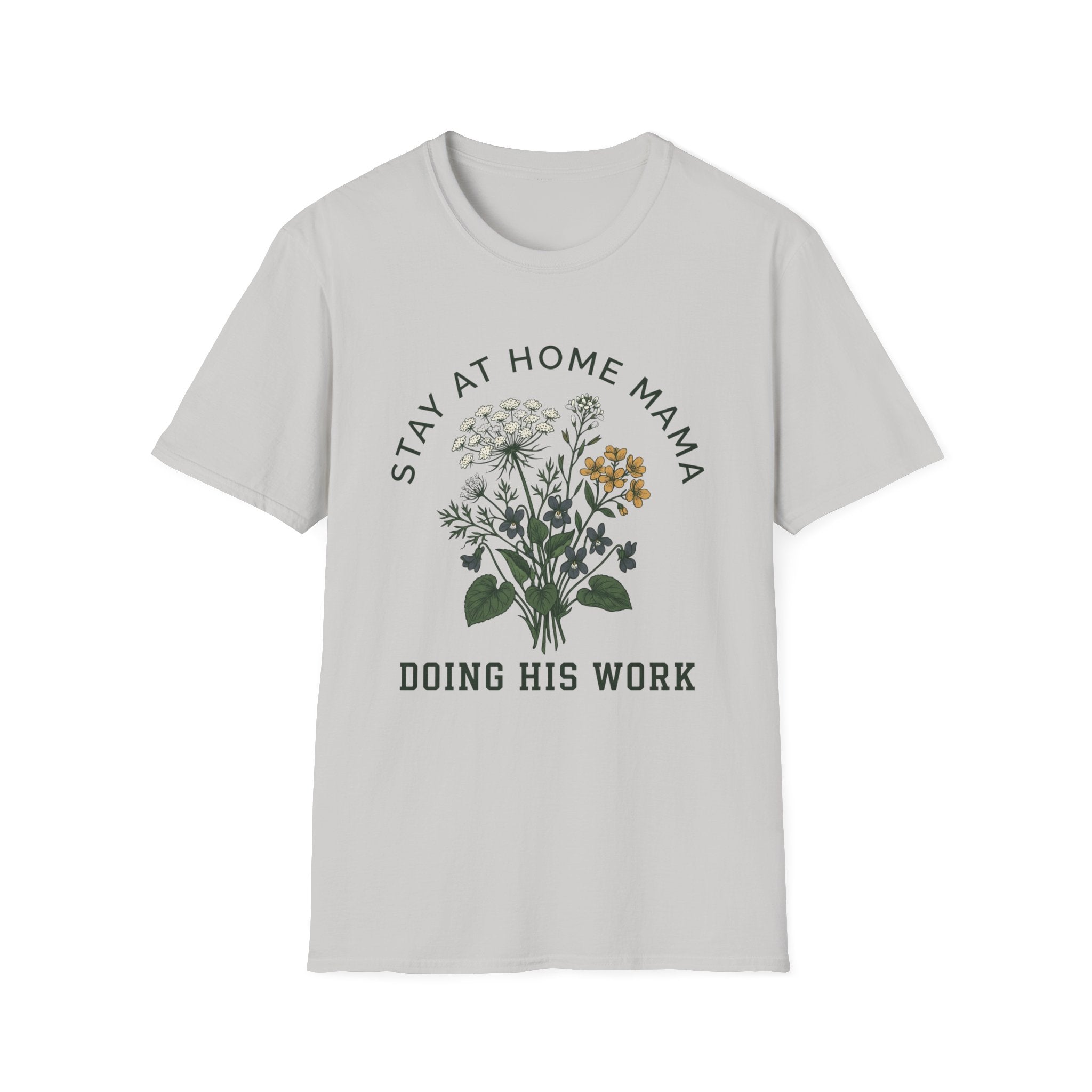 Stay At Home Mama homeschool mom graphic t-shirt with a warm homeschool-inspired graphic with thoughtful lettering