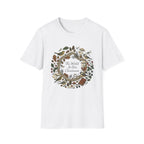 The World Is Our Classroom homeschool mom graphic t-shirt with an adventurous homeschool graphic with nature, books, and outdoor learning energy