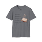 Homeschool Mom Outdoor Check List homeschool mom graphic t-shirt with a playful checklist-style homeschool graphic with bookish and nature-inspired details