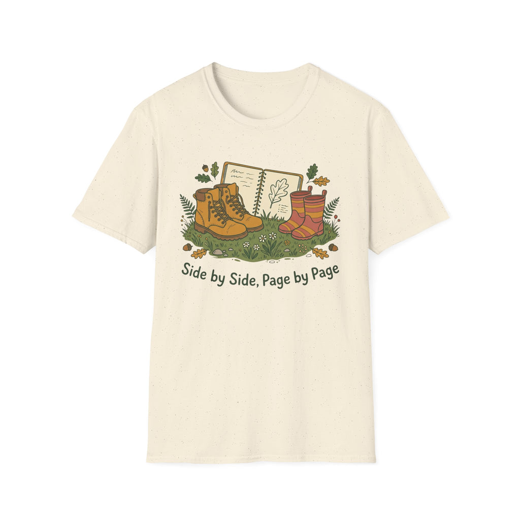 Side By Side homeschool mom graphic t-shirt with a warm homeschool-inspired graphic with thoughtful lettering