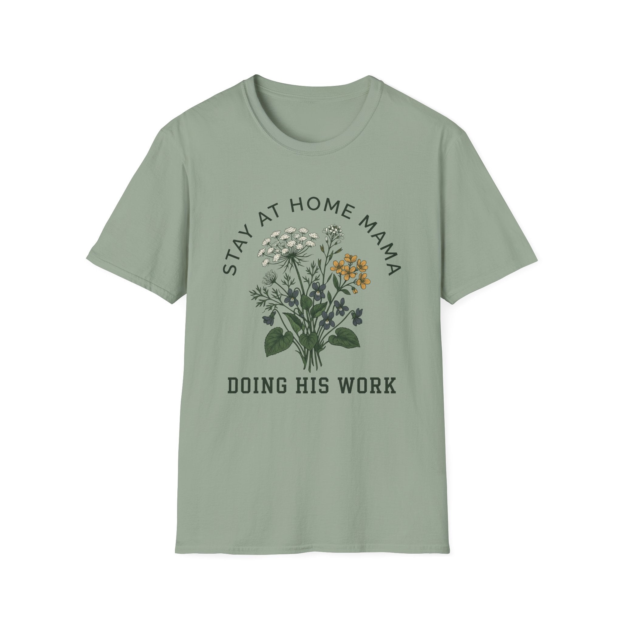 Stay At Home Mama homeschool mom graphic t-shirt with a warm homeschool-inspired graphic with thoughtful lettering