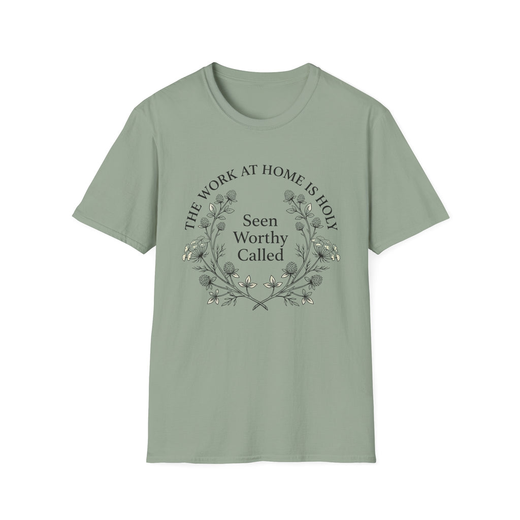 Seen Worthy Called homeschool mom graphic t-shirt with a warm homeschool-inspired graphic with thoughtful lettering