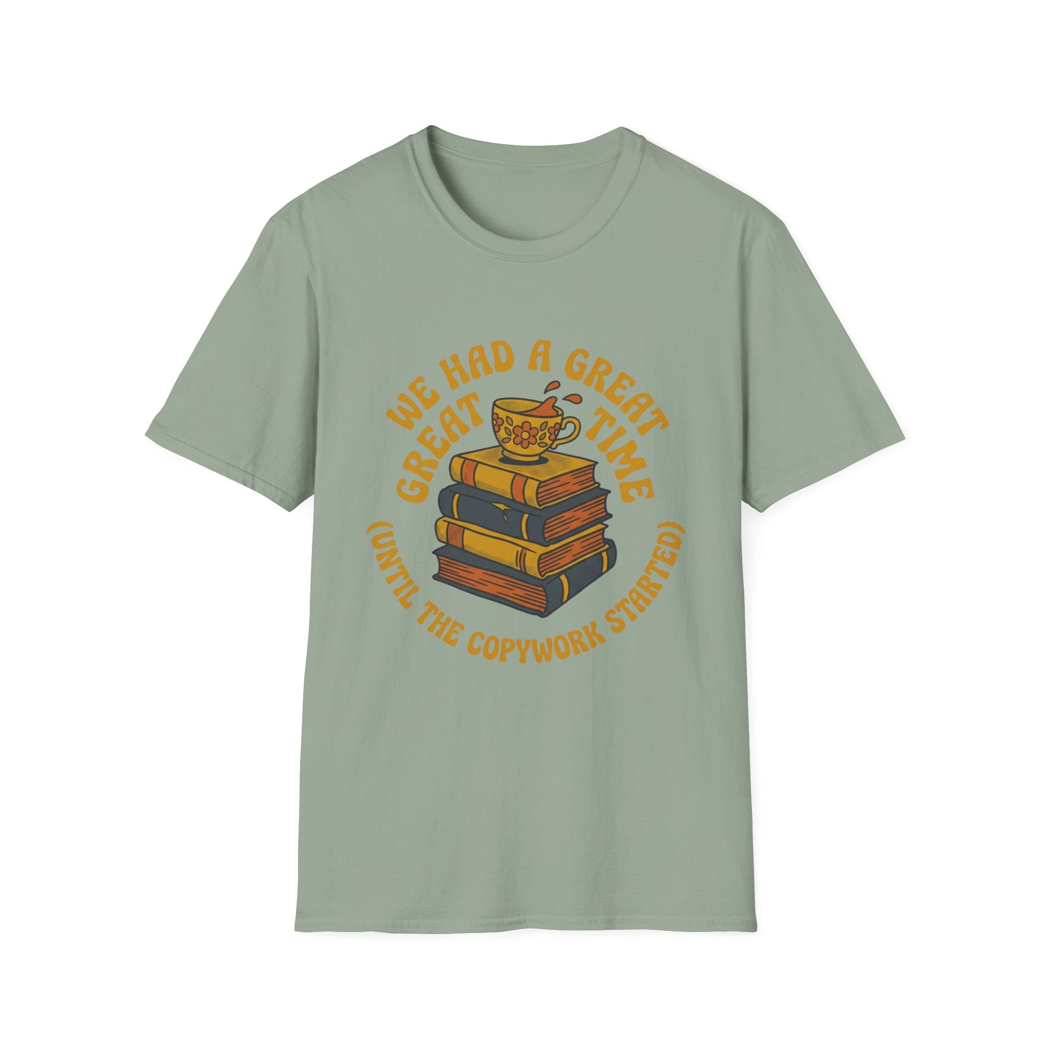 We Had A Great Time homeschool mom graphic t-shirt with a warm homeschool-inspired graphic with thoughtful lettering