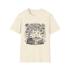 Tea, Tales, & Truth homeschool mom graphic t-shirt with a faith-filled homeschool design with gentle lettering and classic illustrative details