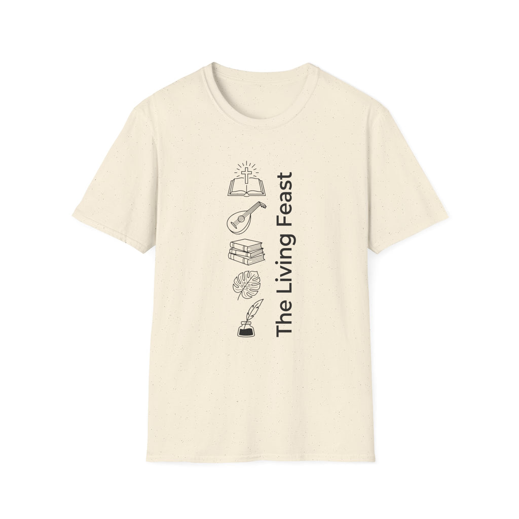 The Living Feast homeschool mom graphic t-shirt with a warm homeschool-inspired graphic with thoughtful lettering