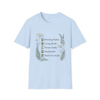 Homeschool Mom Check List homeschool mom graphic t-shirt with a playful checklist-style homeschool graphic with nature-inspired details