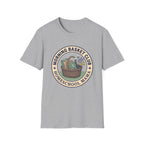 Morning Basket Club homeschool mom graphic t-shirt with a cozy morning basket-inspired design with books, gentle details, and home learning charm