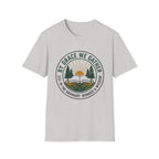 By Grace We Gather homeschool mom graphic t-shirt with a gathered-at-home inspired graphic with books, florals, and cozy family learning details