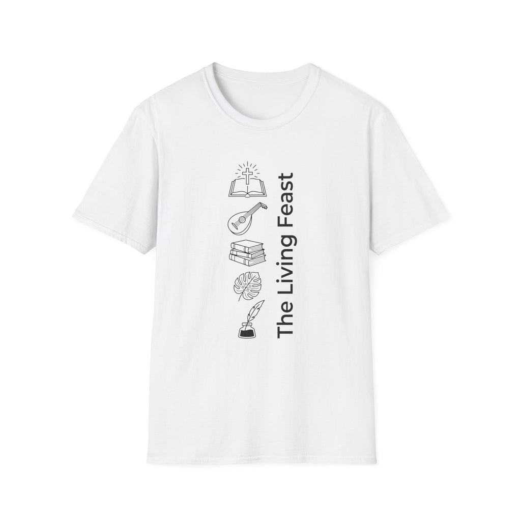 The Living Feast homeschool mom graphic t-shirt with a warm homeschool-inspired graphic with thoughtful lettering