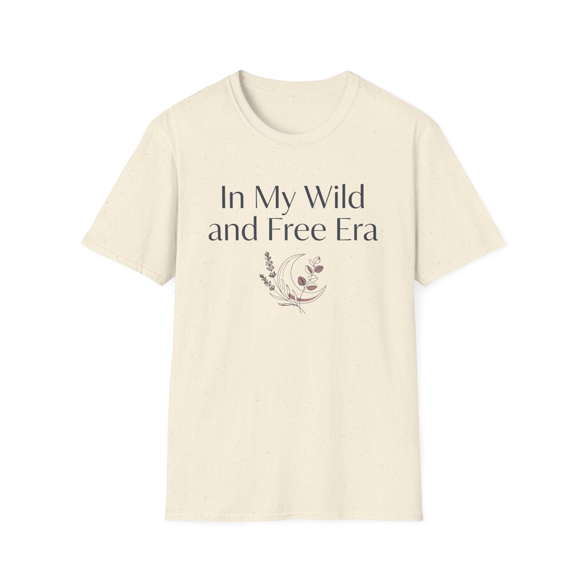 My Wild and Free Era homeschool mom graphic t-shirt with an adventurous homeschool graphic with nature, books, and outdoor learning energy