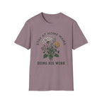 Stay At Home Mama homeschool mom graphic t-shirt with a warm homeschool-inspired graphic with thoughtful lettering