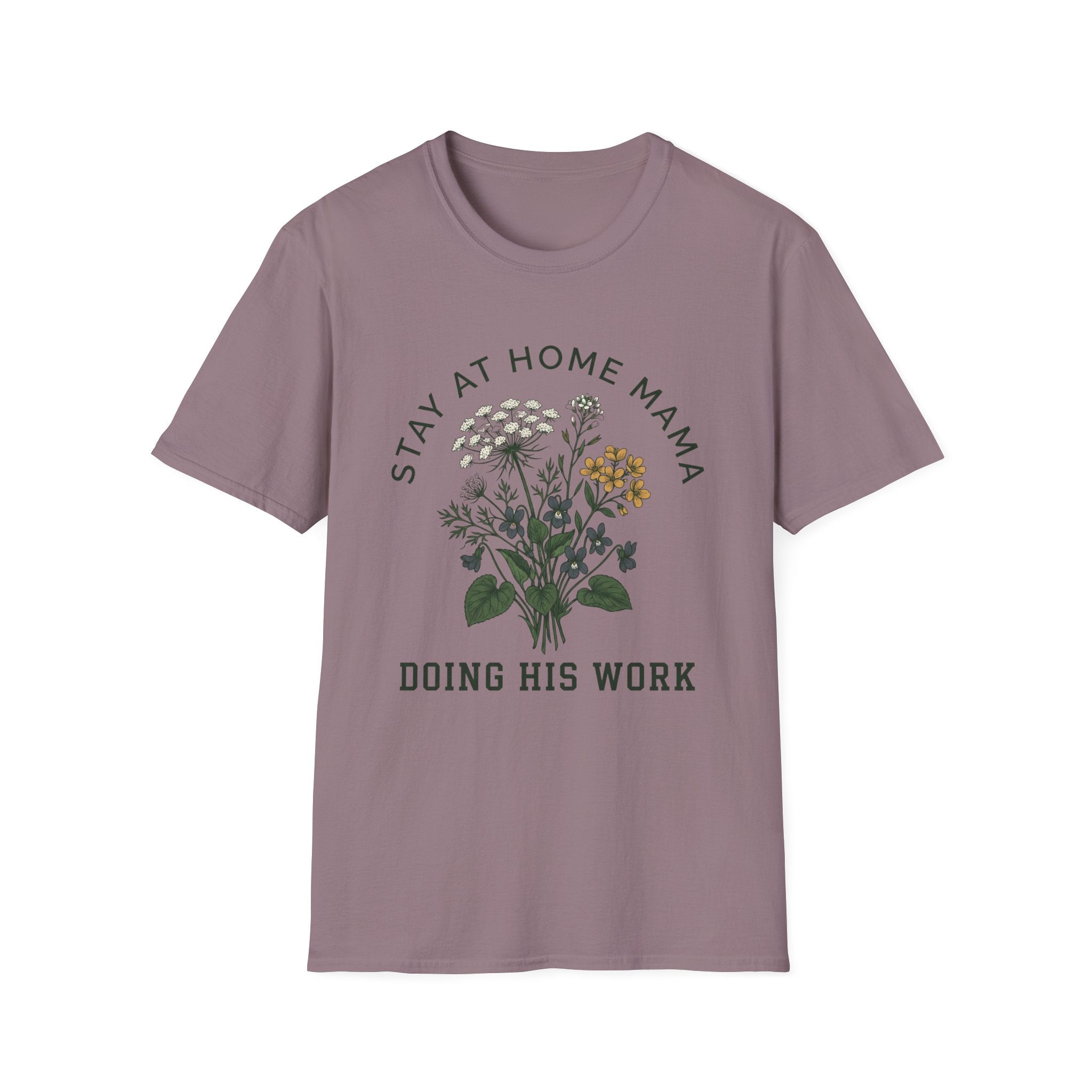 Stay At Home Mama homeschool mom graphic t-shirt with a warm homeschool-inspired graphic with thoughtful lettering