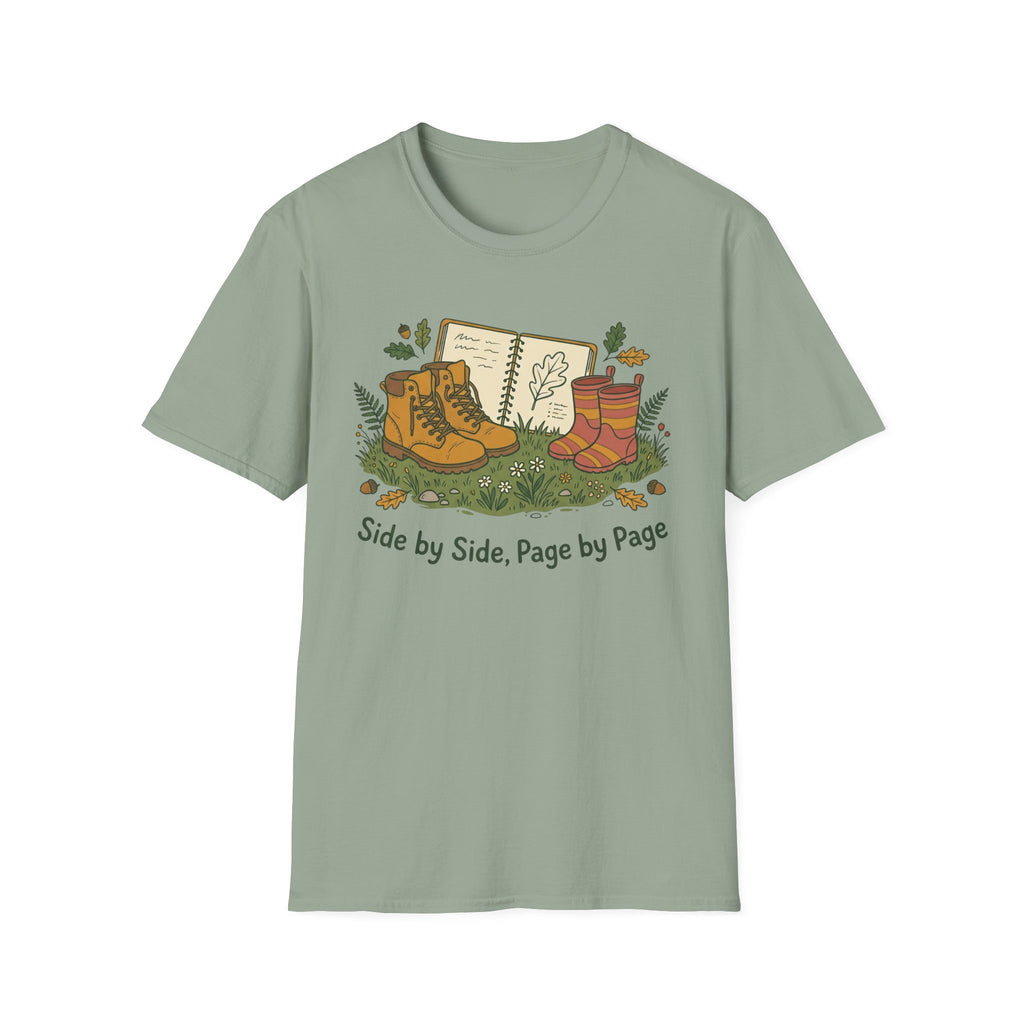 Side By Side homeschool mom graphic t-shirt with a warm homeschool-inspired graphic with thoughtful lettering