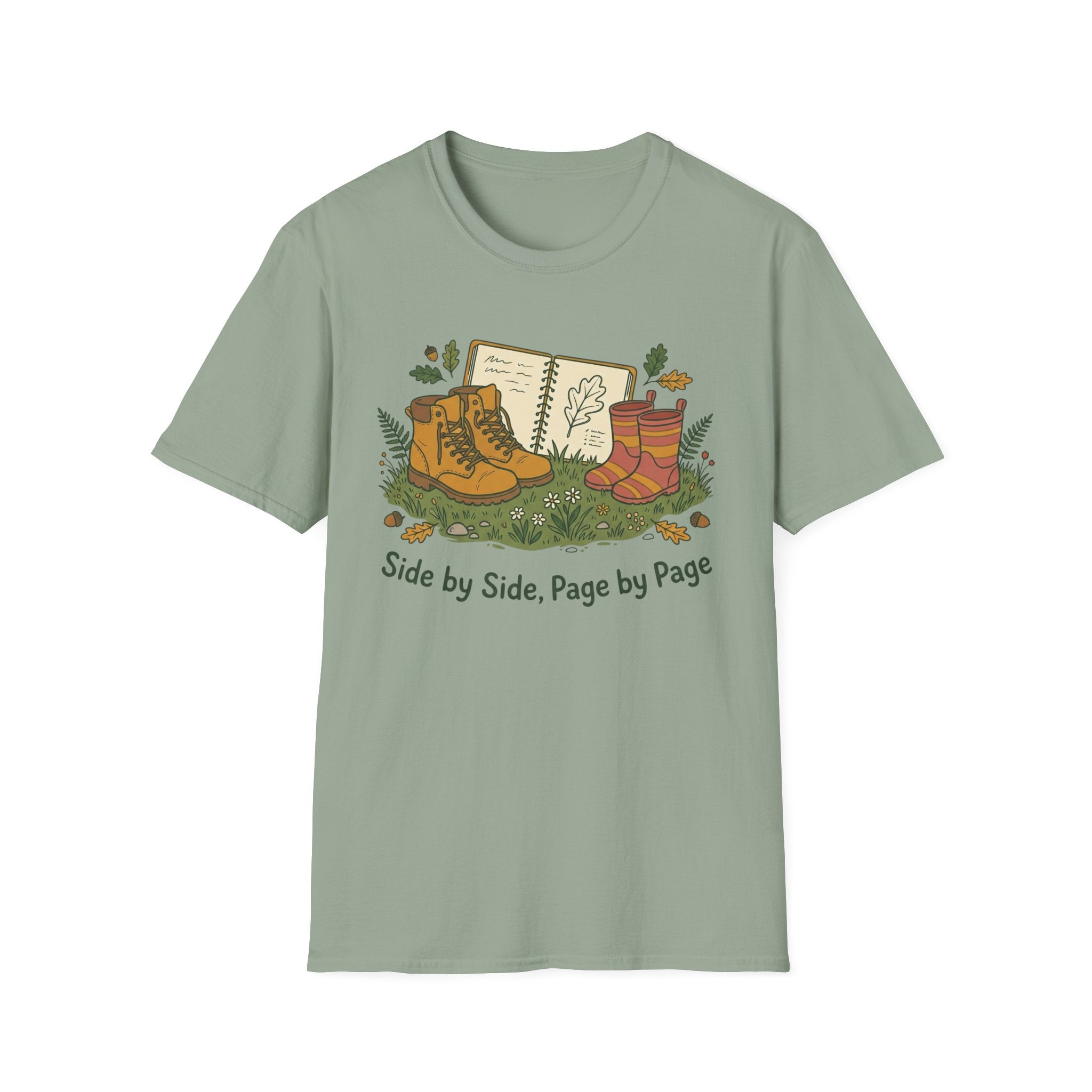Side By Side homeschool mom graphic t-shirt with a warm homeschool-inspired graphic with thoughtful lettering