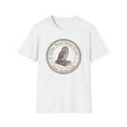 Gather Round Nature & Lore homeschool mom graphic t-shirt with a Charlotte Mason-inspired design with nature details, bookish elements, and classic homeschool lettering