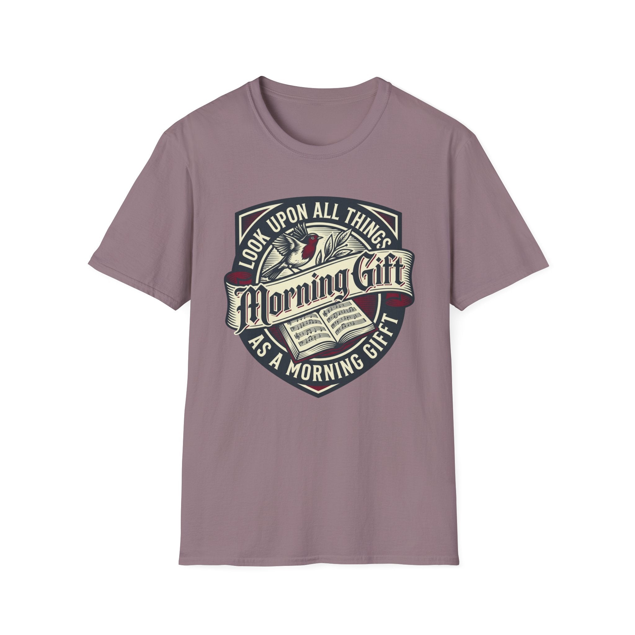 Morning Gift homeschool mom graphic t-shirt with a warm homeschool-inspired graphic with thoughtful lettering