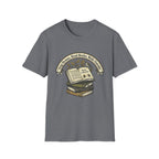 Sing Hymns, Read Books, Walk Outside homeschool mom graphic t-shirt with a faith-filled homeschool design with gentle lettering and classic illustrative details