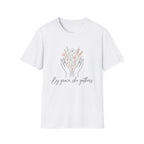 By Grace homeschool mom graphic t-shirt with a faith-filled homeschool design with gentle lettering and classic illustrative details