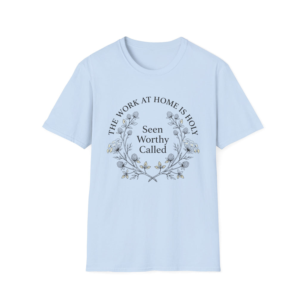 Seen Worthy Called homeschool mom graphic t-shirt with a warm homeschool-inspired graphic with thoughtful lettering