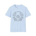 Seen Worthy Called homeschool mom graphic t-shirt with a warm homeschool-inspired graphic with thoughtful lettering