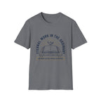Eternal Work In The Ordinary homeschool mom graphic t-shirt with a faith-filled homeschool design with gentle lettering and classic illustrative details