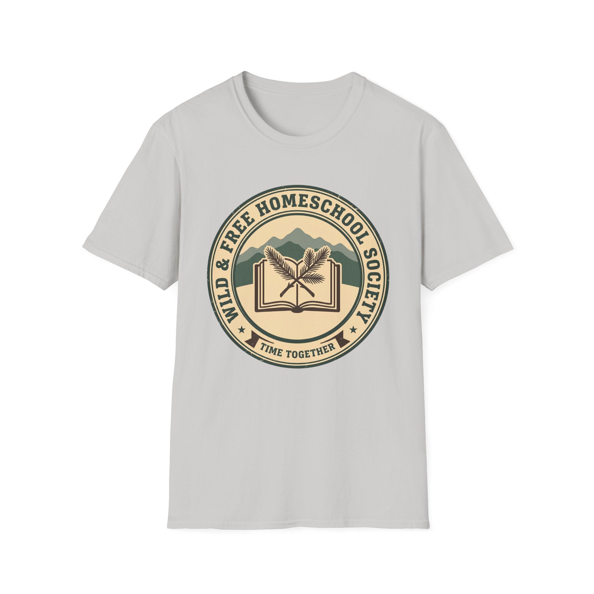 Homeschooling Society homeschool mom graphic t-shirt with a warm homeschool-inspired graphic with thoughtful lettering