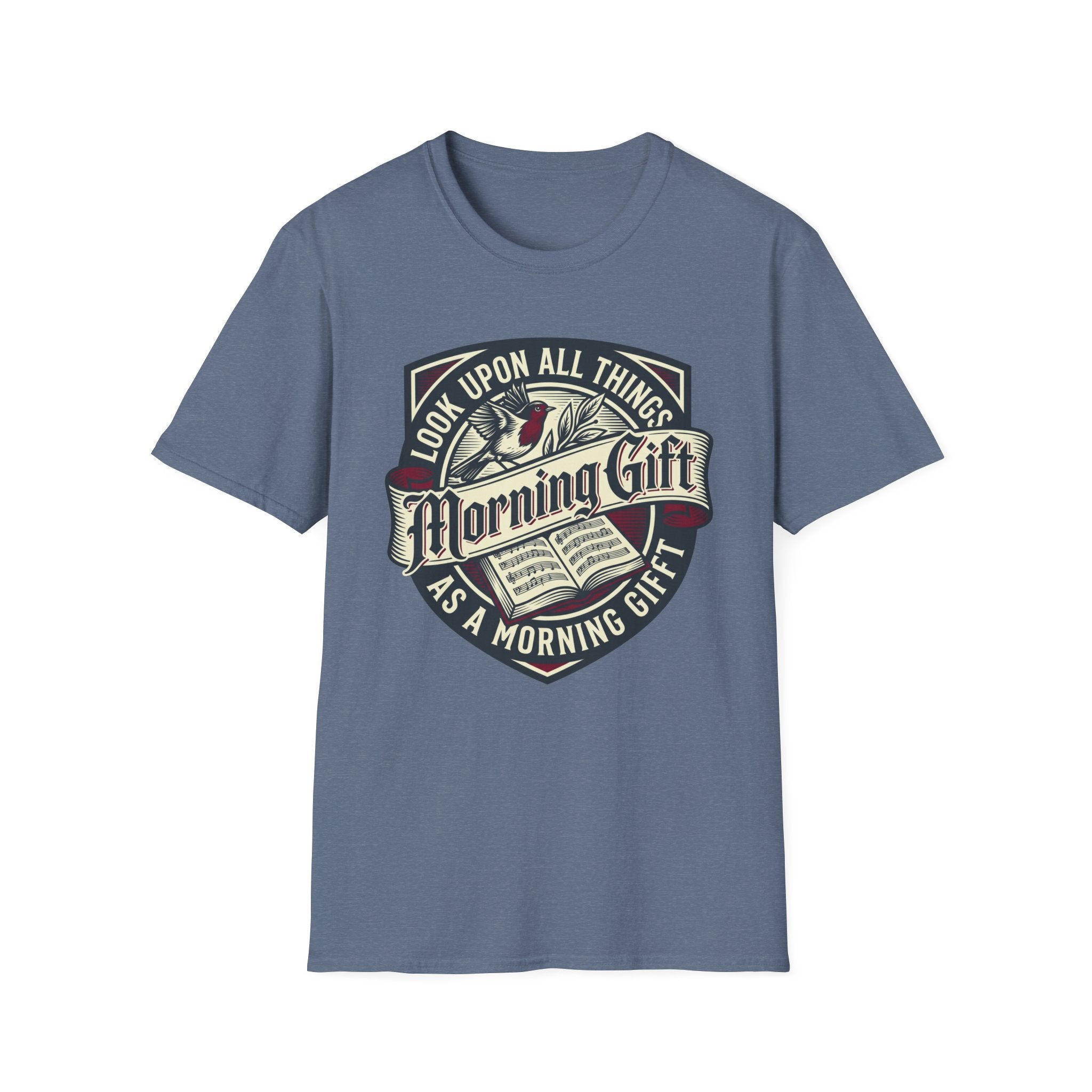 Morning Gift homeschool mom graphic t-shirt with a warm homeschool-inspired graphic with thoughtful lettering