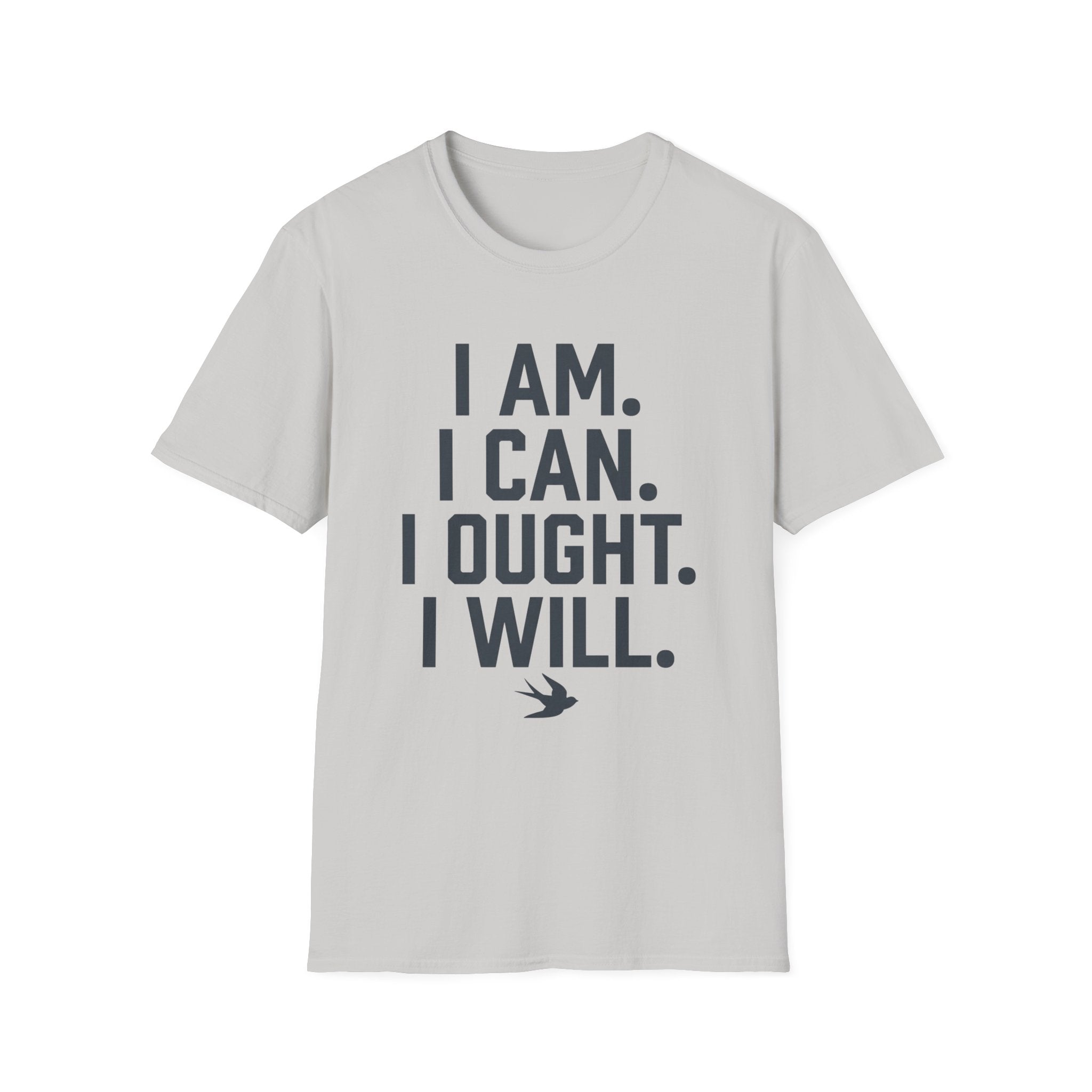 I Am, I Can, I Ought, I Will homeschool mom graphic t-shirt with a warm homeschool-inspired graphic with thoughtful lettering