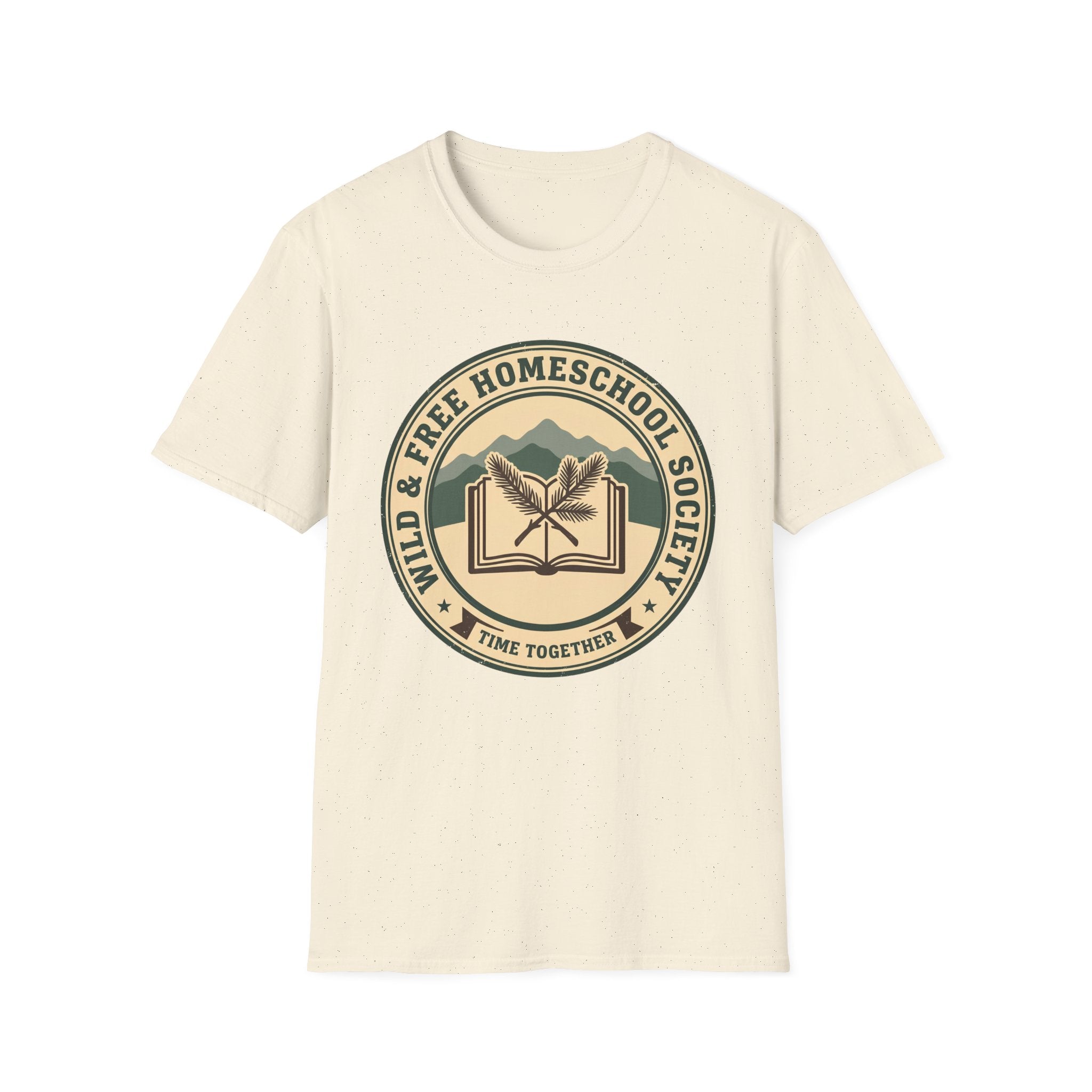 Homeschooling Society homeschool mom graphic t-shirt with a warm homeschool-inspired graphic with thoughtful lettering