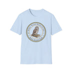 Gather Round Nature & Lore homeschool mom graphic t-shirt with a Charlotte Mason-inspired design with nature details, bookish elements, and classic homeschool lettering