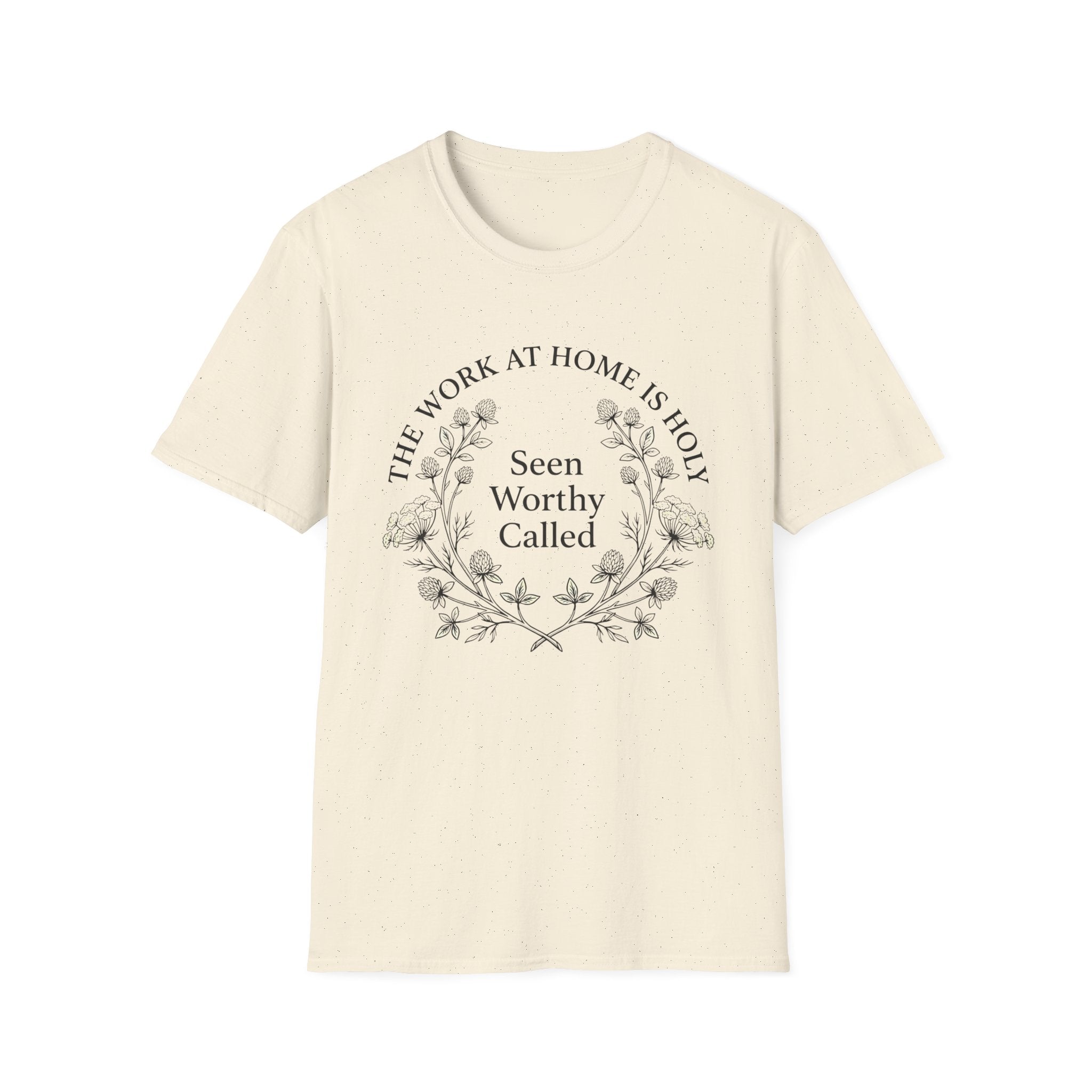 Seen Worthy Called homeschool mom graphic t-shirt with a warm homeschool-inspired graphic with thoughtful lettering