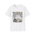 Tea, Tales, & Truth homeschool mom graphic t-shirt with a faith-filled homeschool design with gentle lettering and classic illustrative details