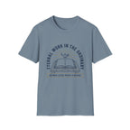 Eternal Work In The Ordinary homeschool mom graphic t-shirt with a faith-filled homeschool design with gentle lettering and classic illustrative details