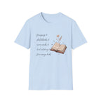 Homeschool Mom Outdoor Check List homeschool mom graphic t-shirt with a playful checklist-style homeschool graphic with bookish and nature-inspired details