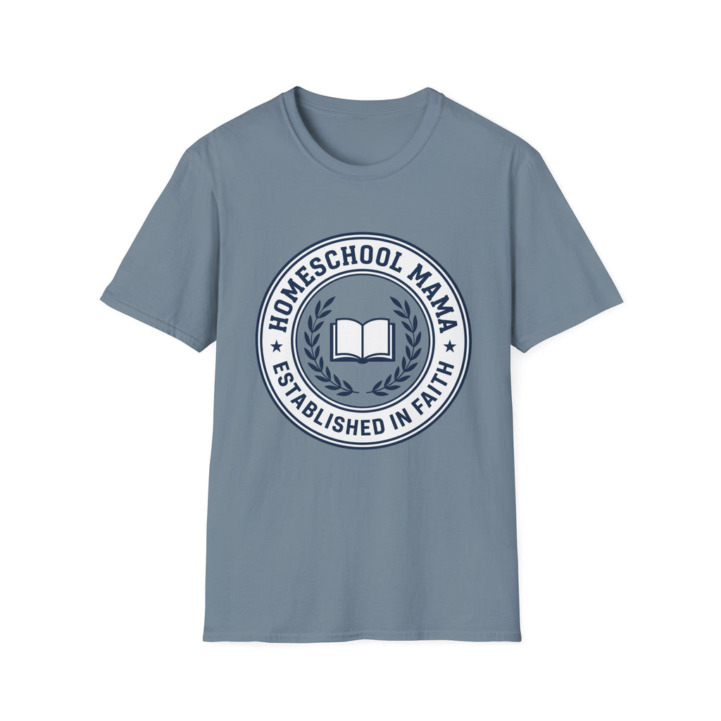 Homeschool Mama homeschool mom graphic t-shirt with a warm homeschool-inspired graphic with thoughtful lettering