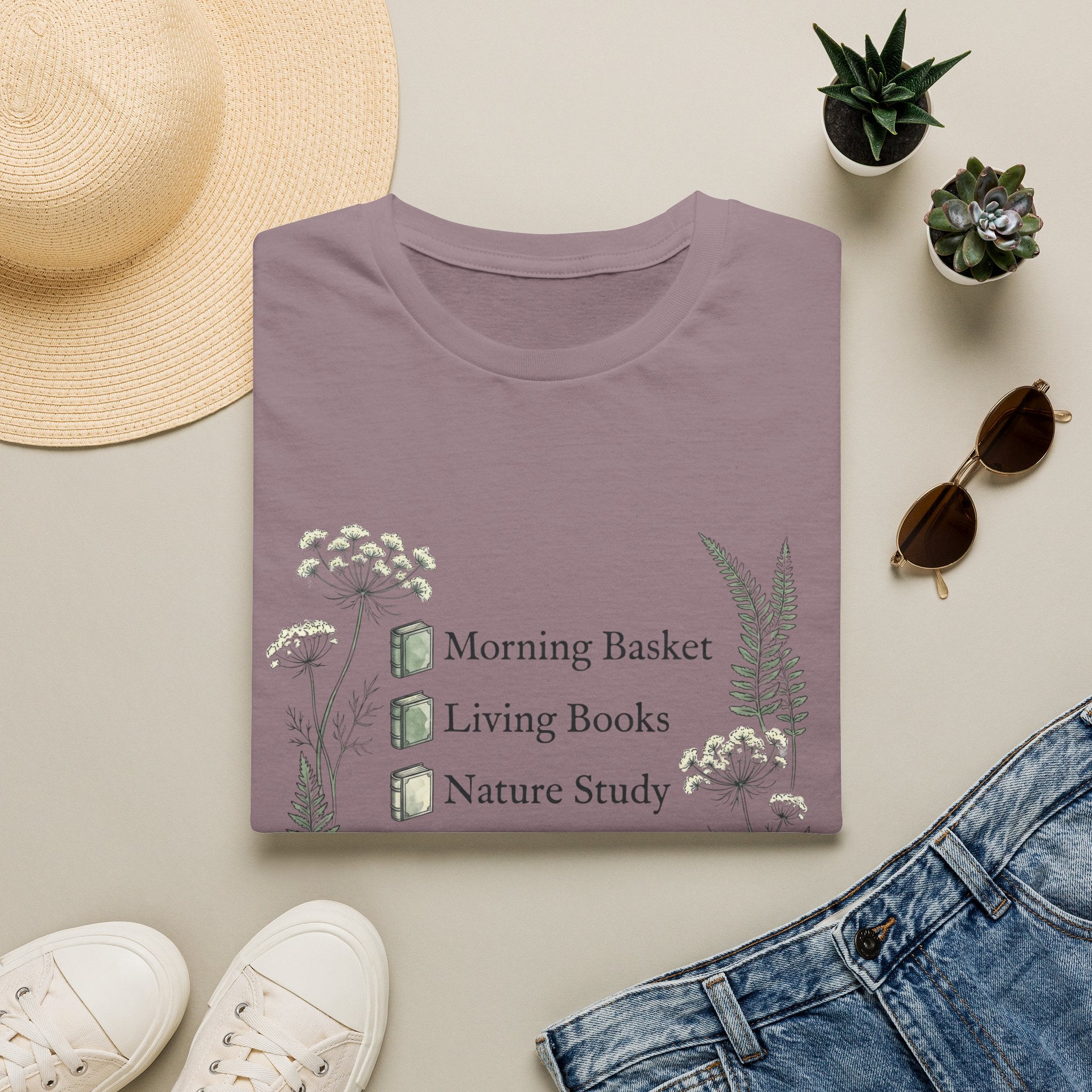 Homeschool Mom Check List homeschool mom graphic t-shirt with a playful checklist-style homeschool graphic with nature-inspired details