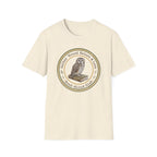 Gather Round Nature & Lore homeschool mom graphic t-shirt with a Charlotte Mason-inspired design with nature details, bookish elements, and classic homeschool lettering