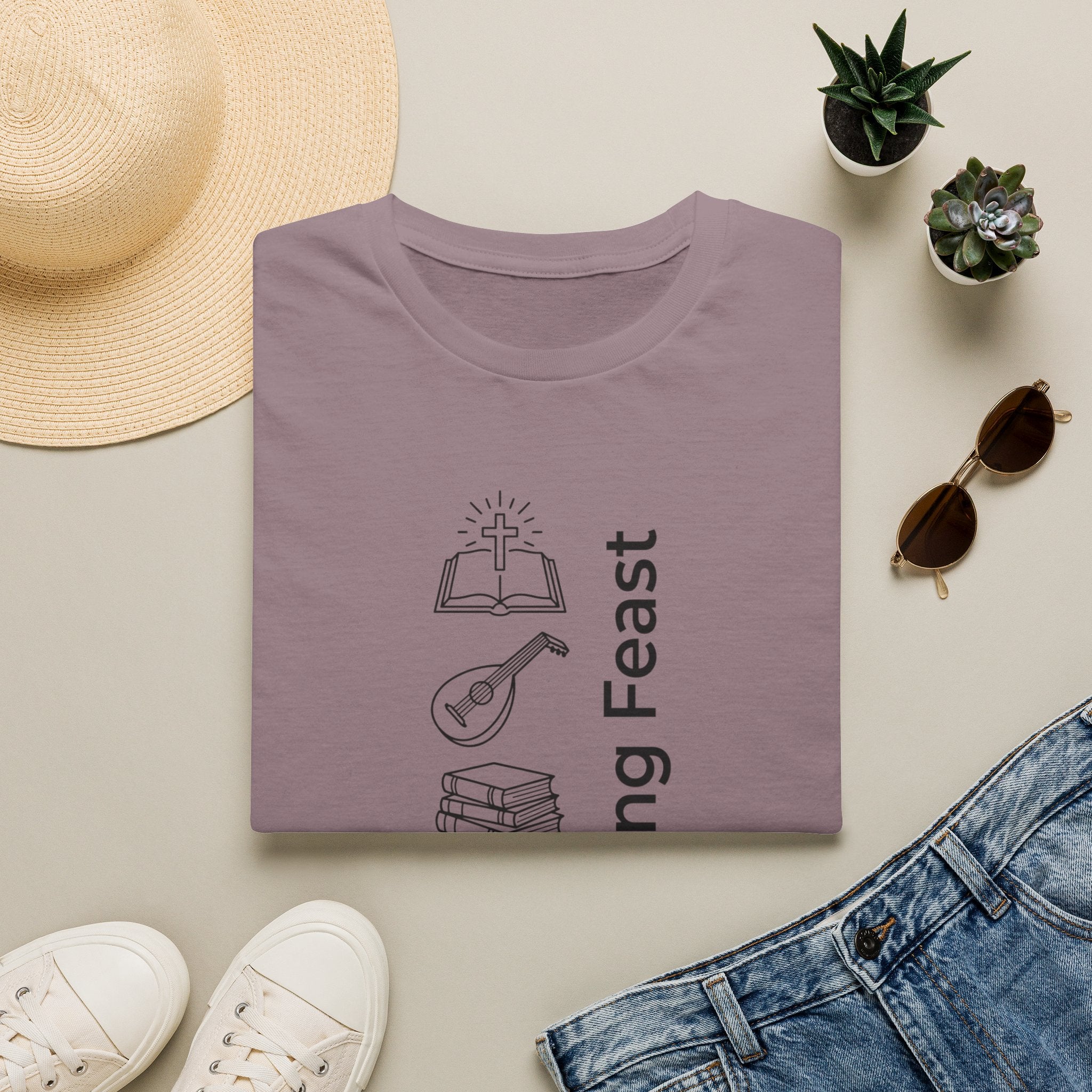 The Living Feast homeschool mom graphic t-shirt with a warm homeschool-inspired graphic with thoughtful lettering
