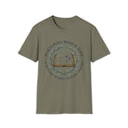 Nurturing Mind & Soul homeschool mom graphic t-shirt with a warm homeschool-inspired graphic with thoughtful lettering