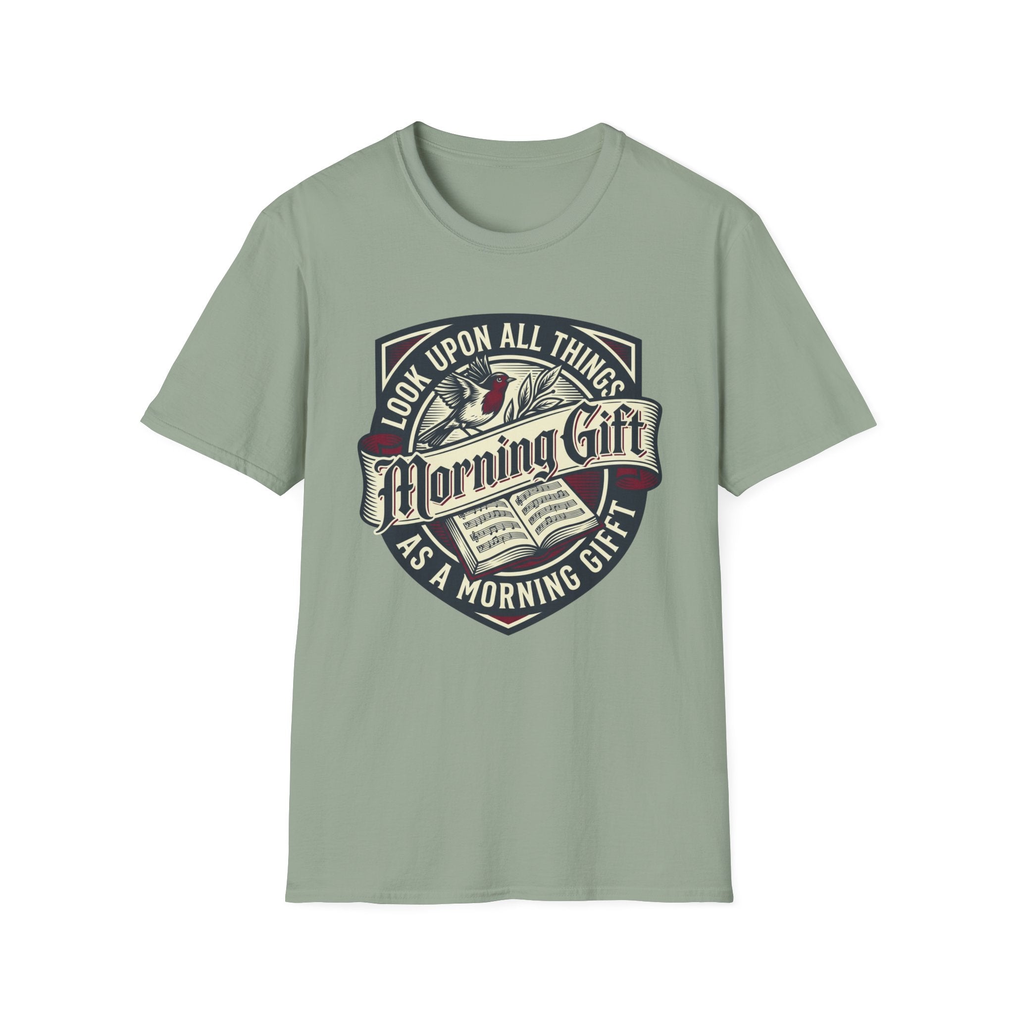 Morning Gift homeschool mom graphic t-shirt with a warm homeschool-inspired graphic with thoughtful lettering