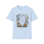 Education Is An Atmosphere homeschool mom graphic t-shirt with a Charlotte Mason-inspired design with books, nature details, and vintage homeschool charm