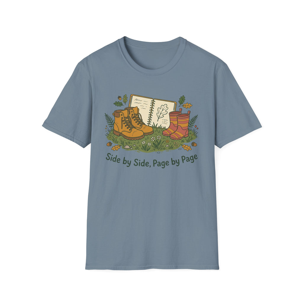 Side By Side homeschool mom graphic t-shirt with a warm homeschool-inspired graphic with thoughtful lettering