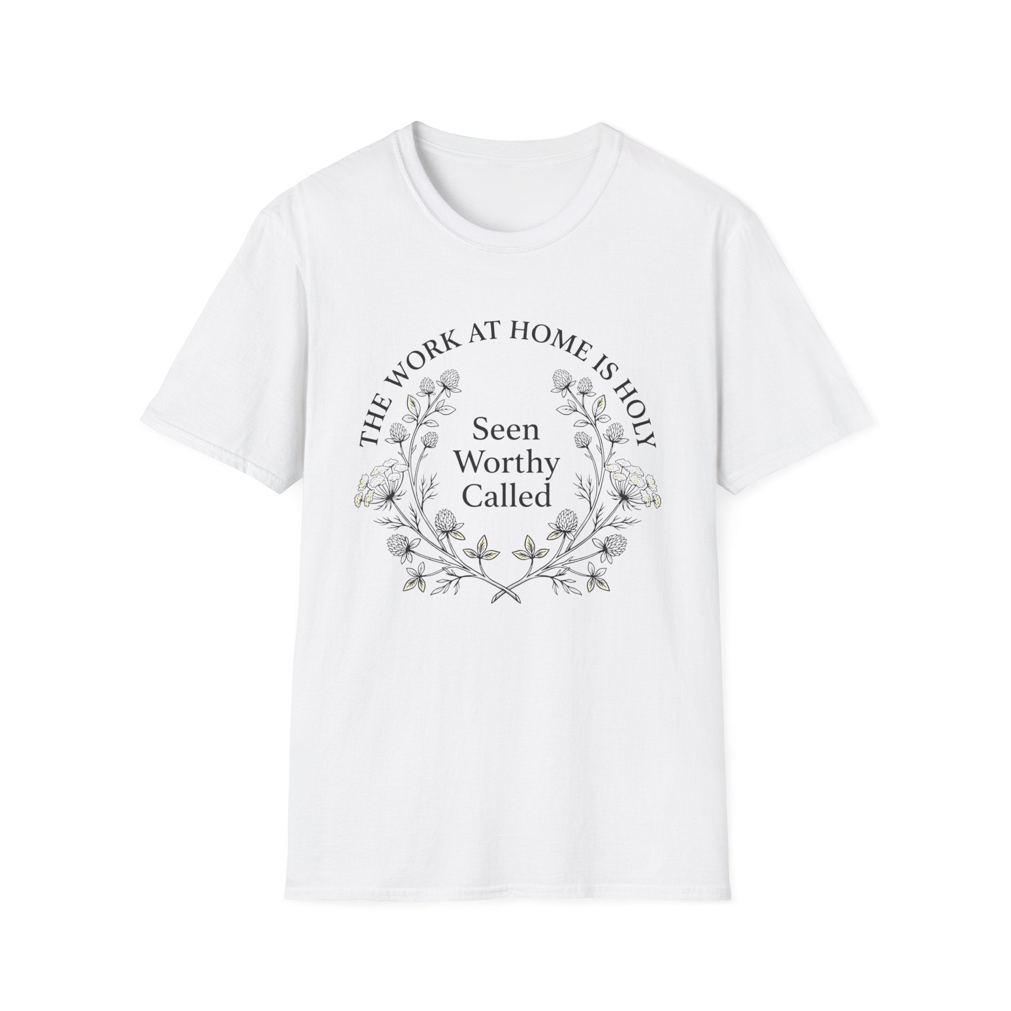Seen Worthy Called homeschool mom graphic t-shirt with a warm homeschool-inspired graphic with thoughtful lettering