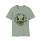 By Grace We Gather homeschool mom graphic t-shirt with a gathered-at-home inspired graphic with books, florals, and cozy family learning details