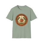 Poetry Tea Time Club homeschool mom graphic t-shirt with a cozy poetry teatime graphic with tea, books, and vintage homeschool charm