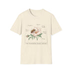 Mason Mother homeschool mom graphic t-shirt with a Charlotte Mason-inspired design with books, nature details, and vintage homeschool charm